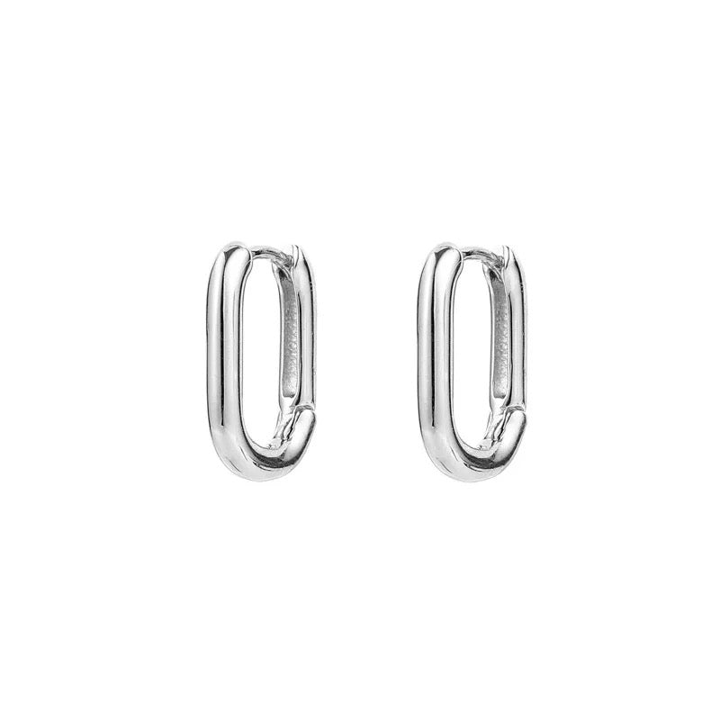 HUGO Oval Sterling Silver Ear Hoops