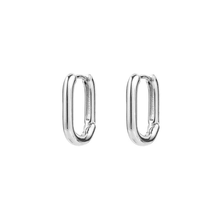 HUGO Oval Sterling Silver Ear Hoops - Minimalist Lab