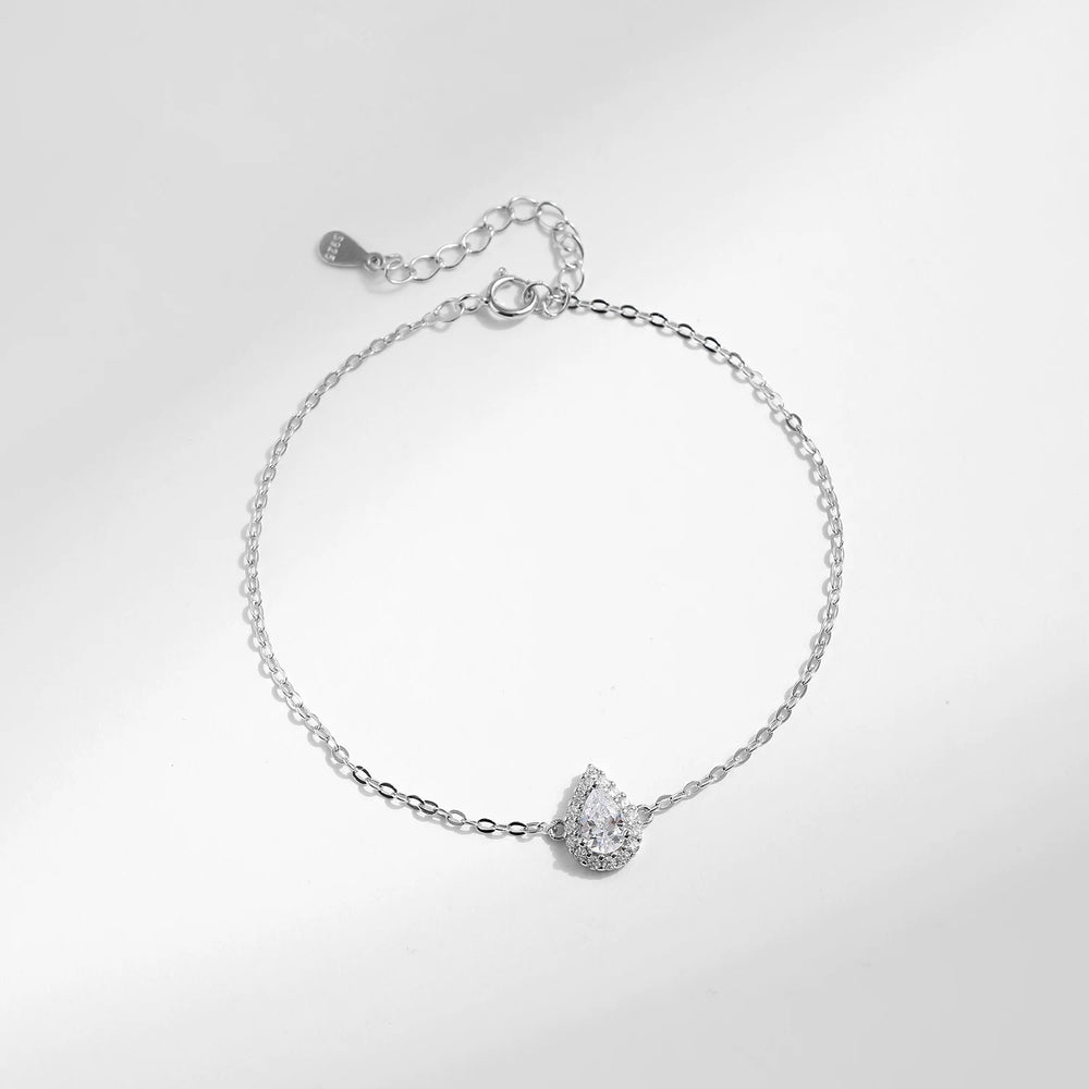 BAY Diamond Teardrop Sterling Silver Bracelet - Minimalist Lab