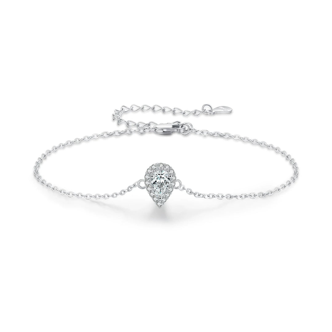 BAY Diamond Teardrop Sterling Silver Bracelet