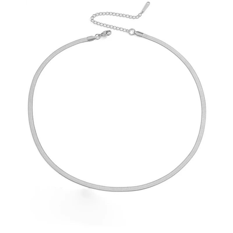 Herringbone Chain Essential Necklace - Minimalist Lab