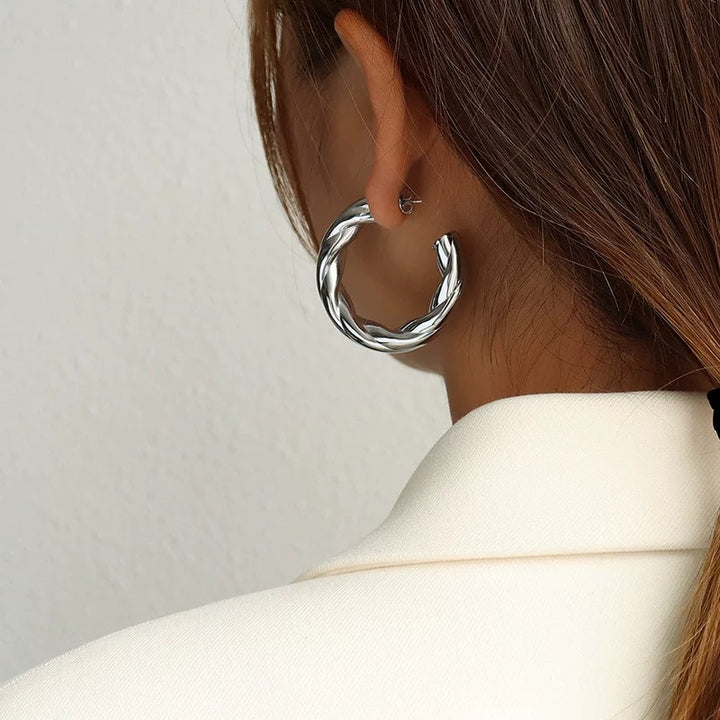 Bold Rope Hoop Earrings - Minimalist Lab