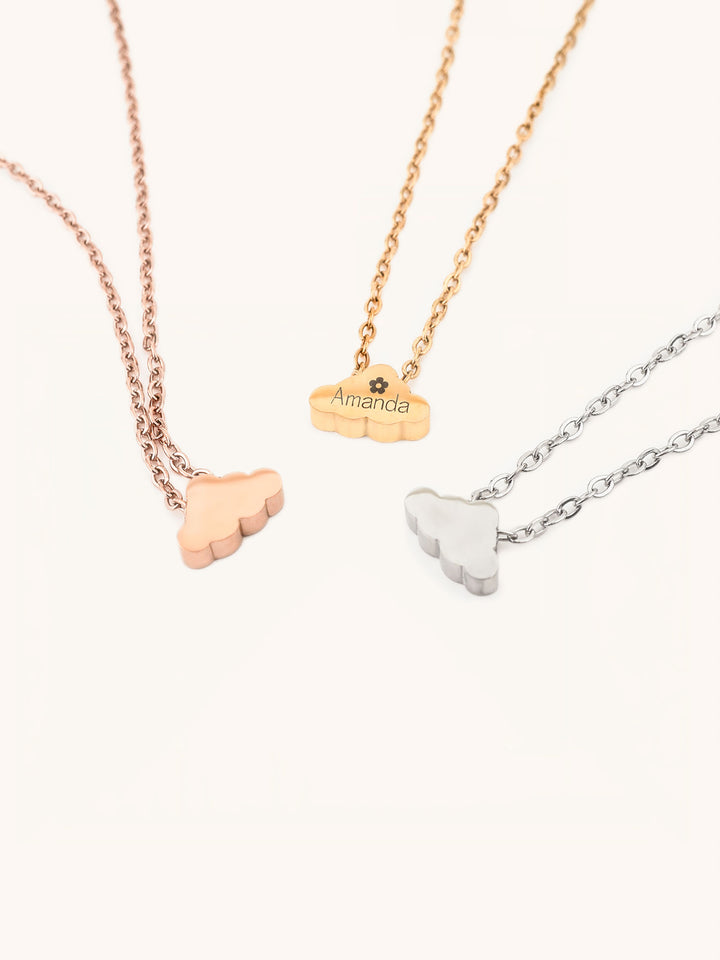 Mini Cloud Engravable Necklace - Minimalist Lab