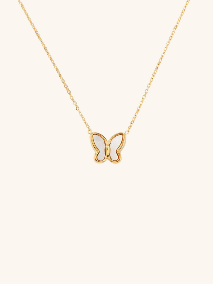 Mother of Pearl Butterfly Necklace