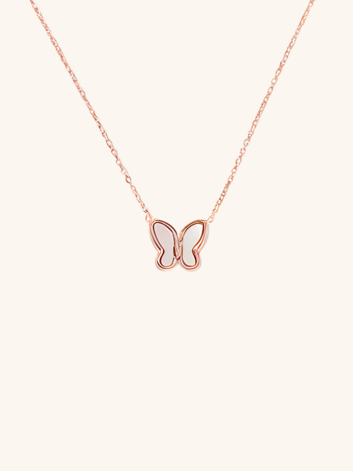 Mother of Pearl Butterfly Necklace