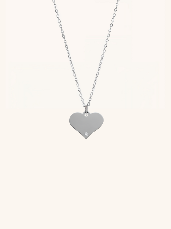 Diamond Heart Engravable Necklace