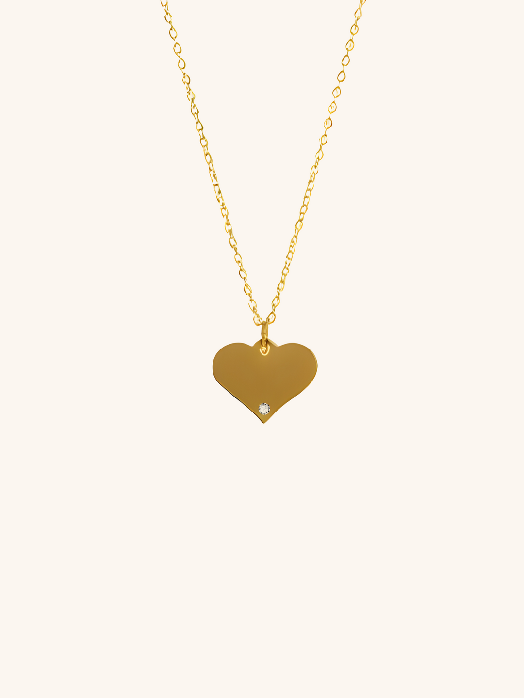 Diamond Heart Engravable Necklace