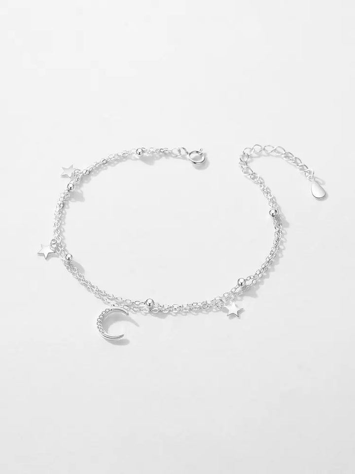 CRESSIDA Moon and Stars Sterling Silver Bracelet