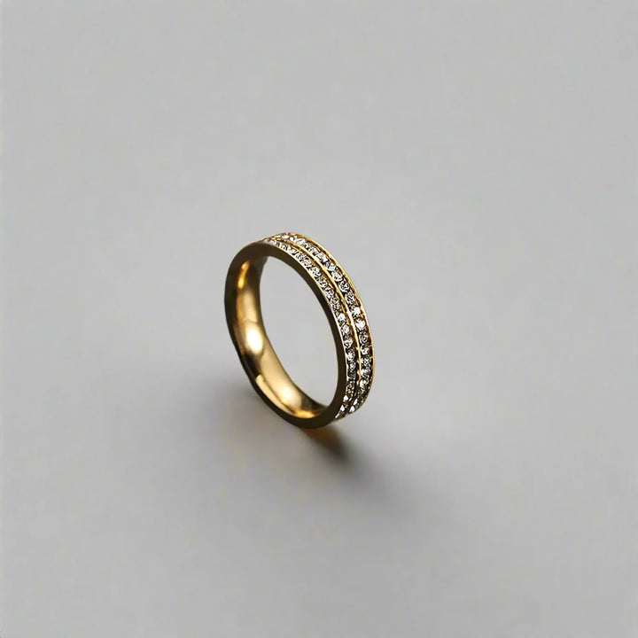 Pave Diamond Stainless Steel Ring