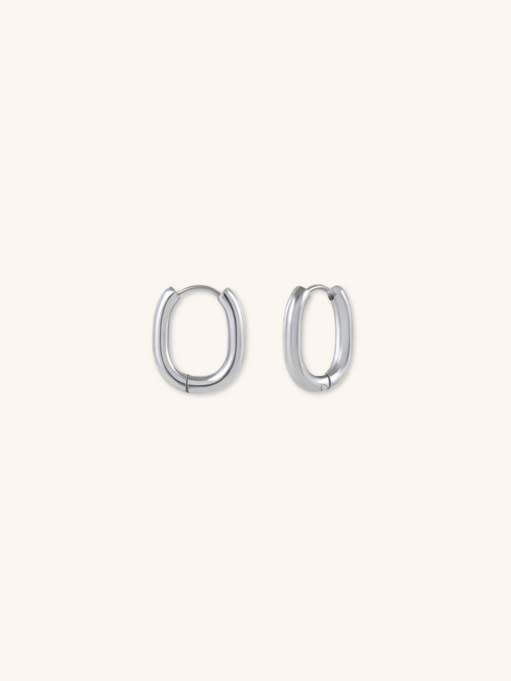 Classic Oval Stainless Steel Ear Hoops