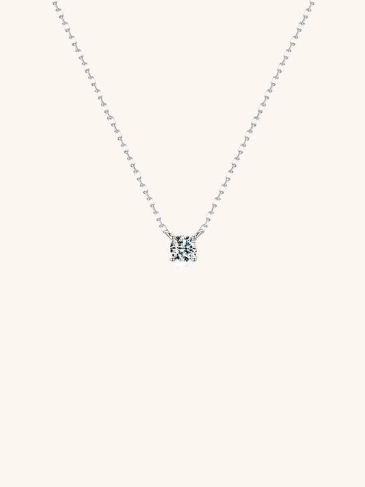 RAY Solitaire Diamond Sterling Silver Necklace