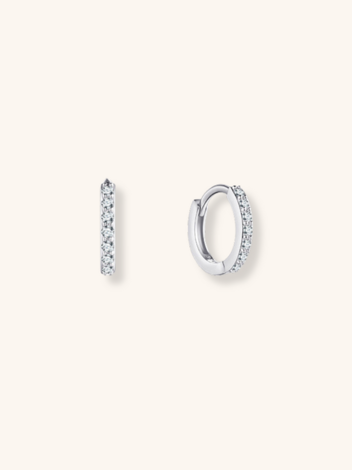 BIANCA Diamond Sterling Silver Ear Hoops