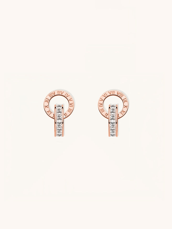 Roman Numerals Stud Earrings