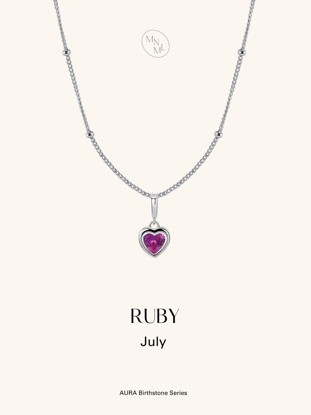 AURA Birthstone Sterling Silver Necklace