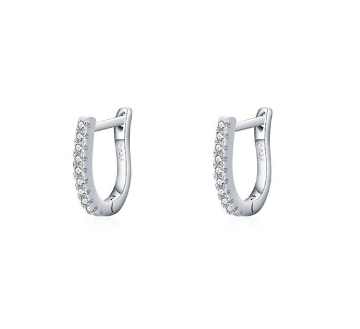 AVERY U-Shaped Sterling Silver Ear Hoops