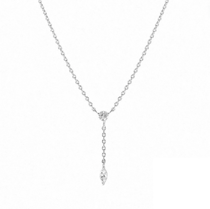 RILEY Diamond Lariat Sterling Silver Necklace