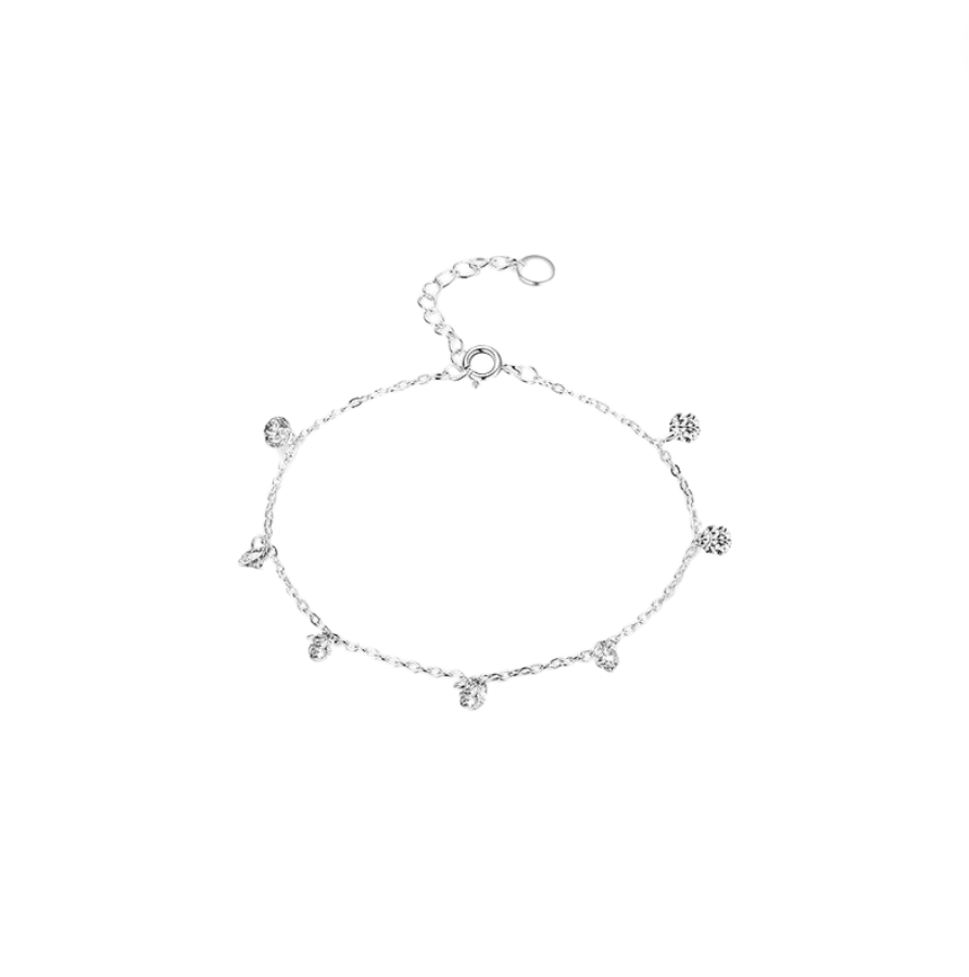 BLISS Dangling Diamonds Sterling Silver Bracelet - Minimalist Lab