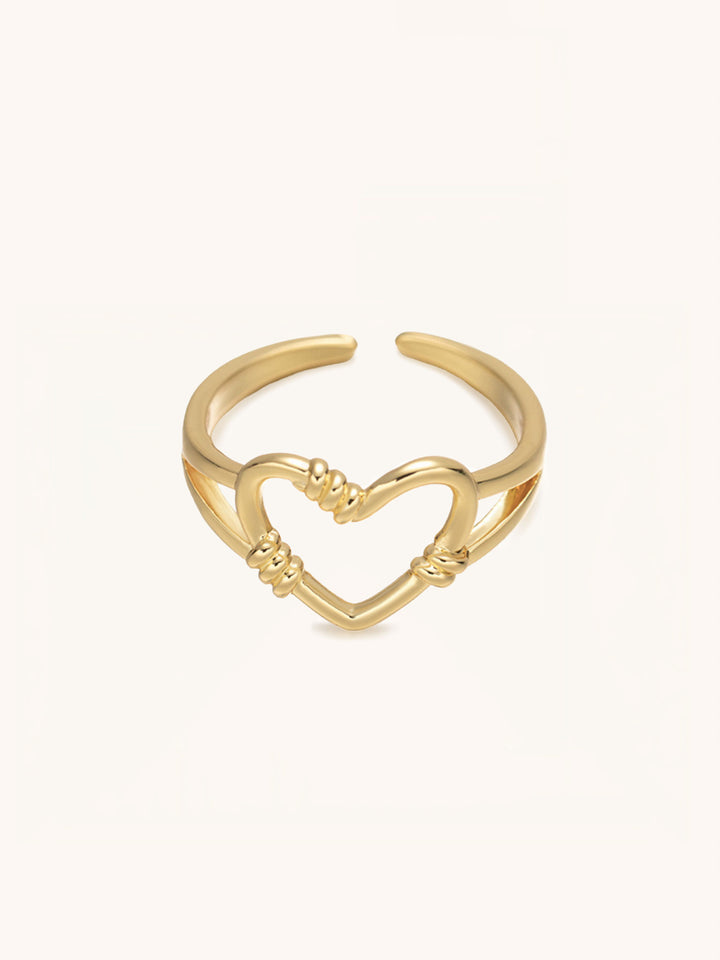 Solitaire Hollow Heart Ring