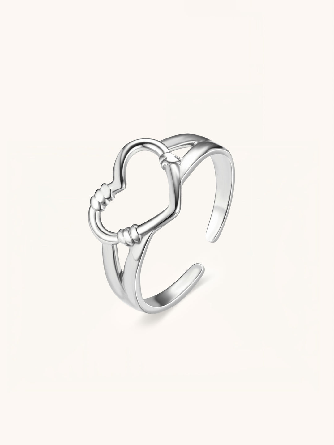 Solitaire Hollow Heart Ring