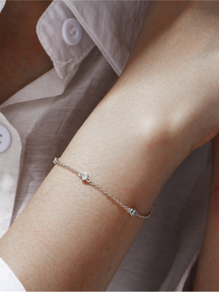 ALEXIS Trio Diamond Sterling Silver Bracelet - Minimalist Lab