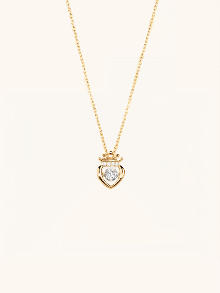 DELILAH Dancing Diamond Heart Crown Necklace