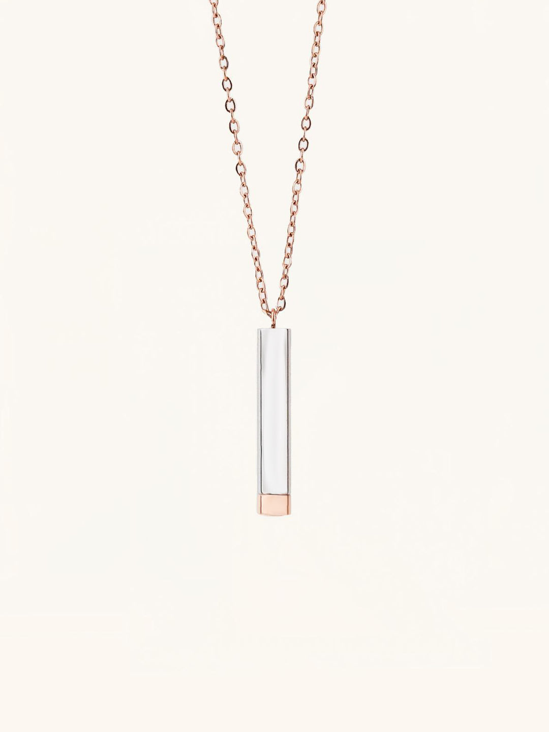 Round Cylinder Bar Engravable Necklace - Minimalist Lab