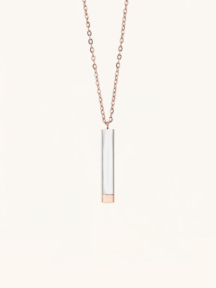 Round Cylinder Bar Engravable Necklace - Minimalist Lab