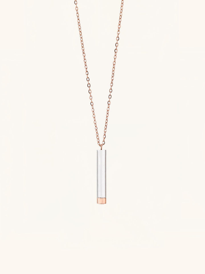 Round Cylinder Bar Engravable Necklace - Minimalist Lab