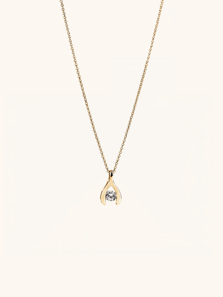 DAKOTA Dancing Diamond Wishbone Necklace