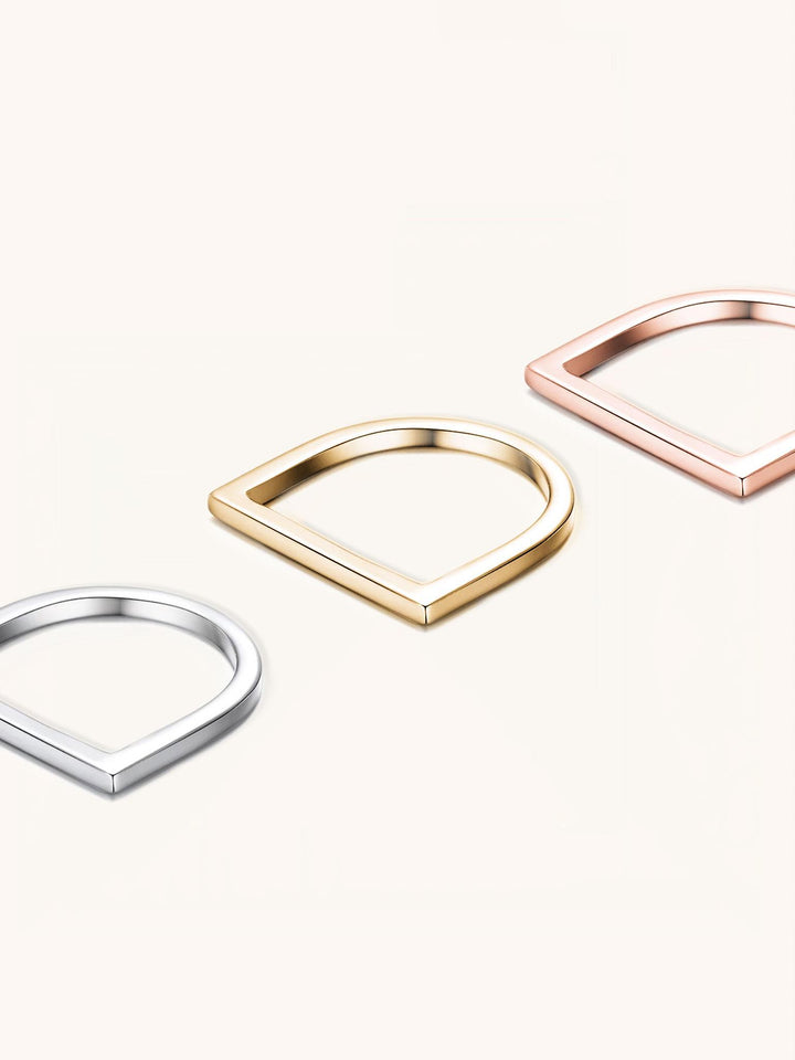 Minimalist D-Shaped Ring