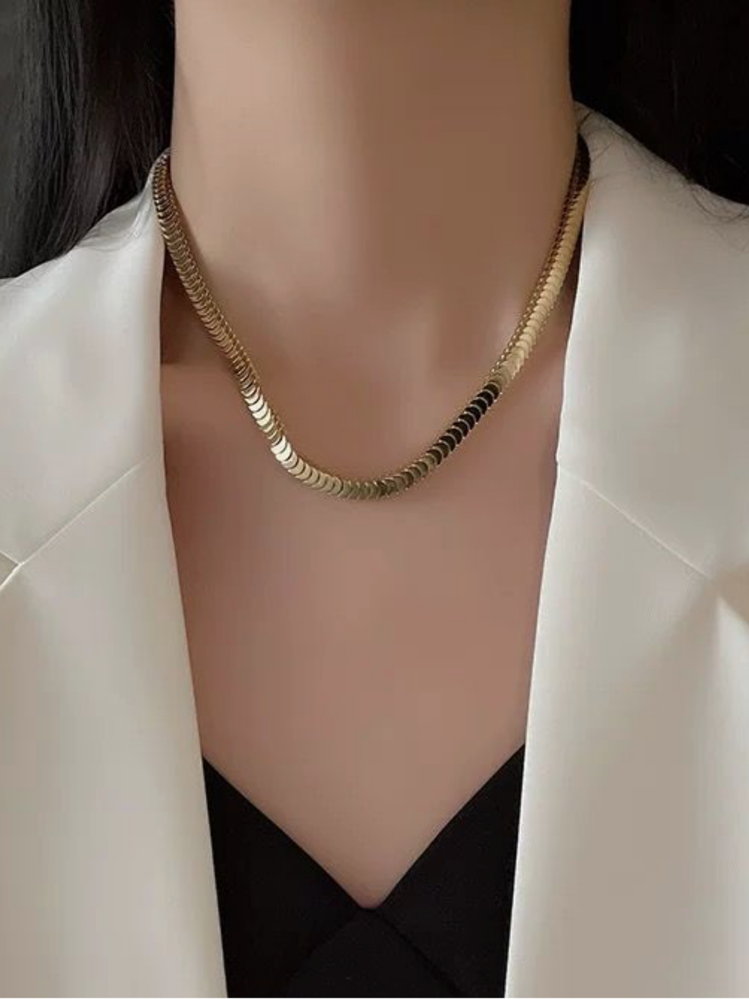 Minimalist Scale Chain Necklace