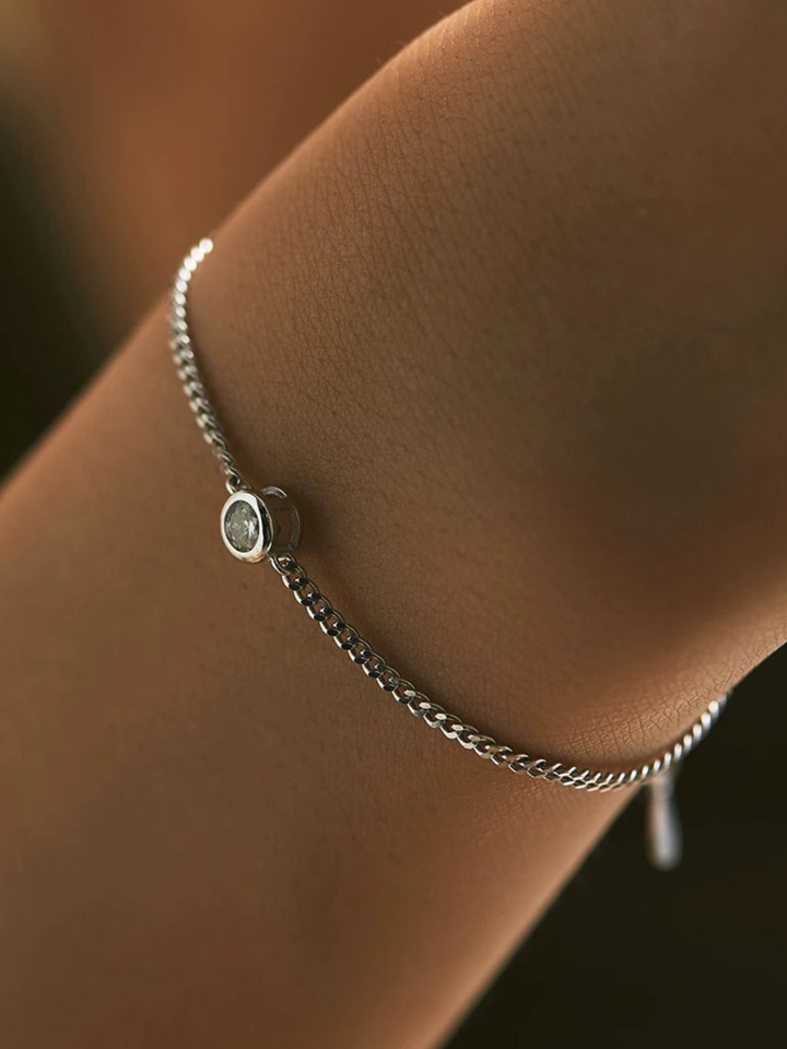 JULES Moissanite Solitaire Sterling Silver Bracelet