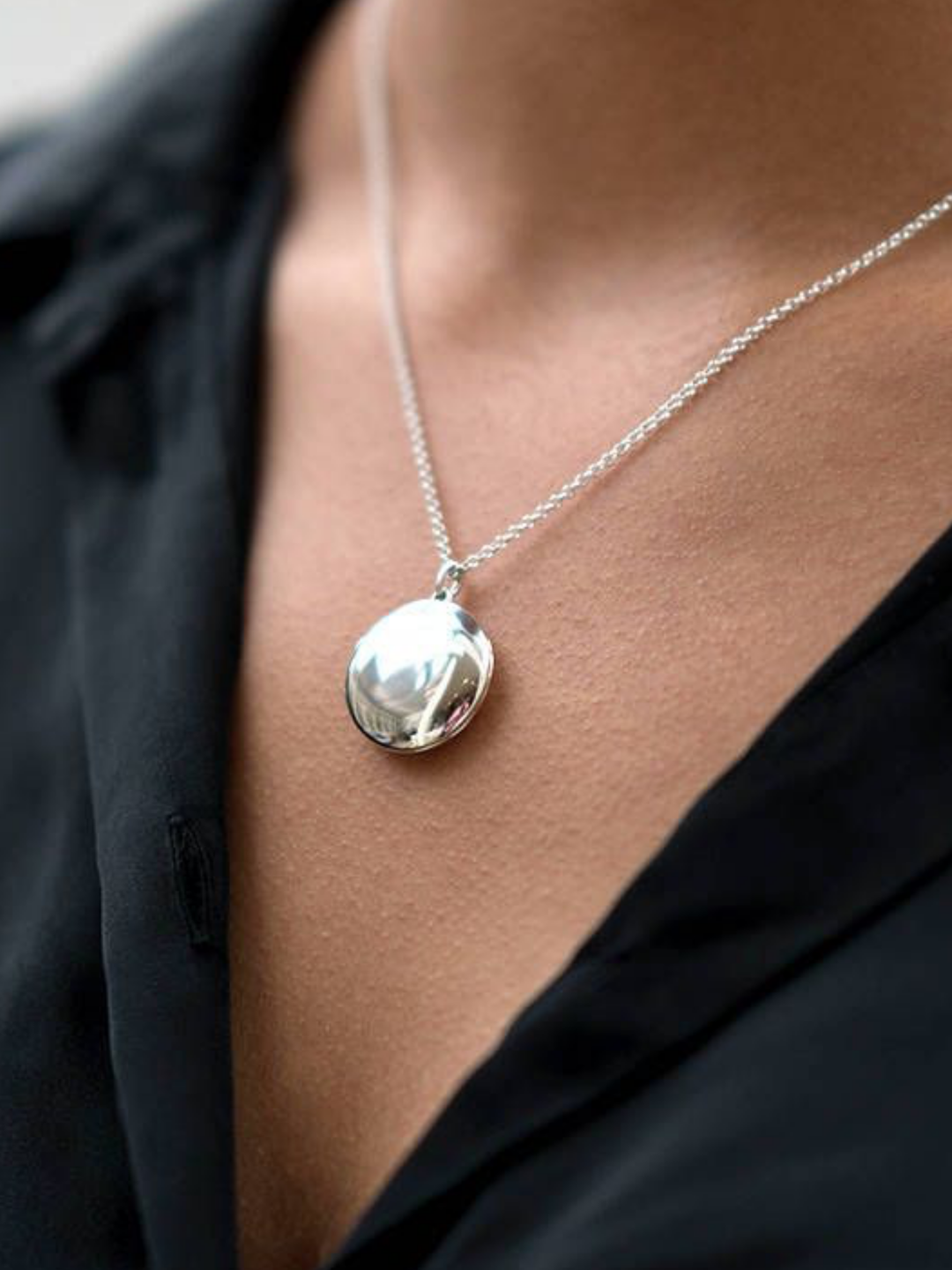 Round Engravable Locket Necklace