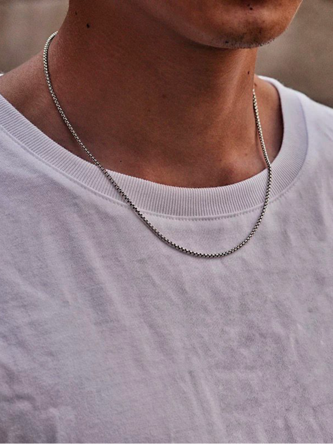 Round Box Chain Necklace - Minimalist Lab