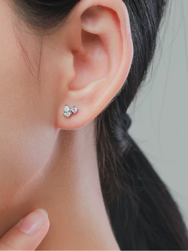 ASH Diamond Sterling Silver Ear Studs