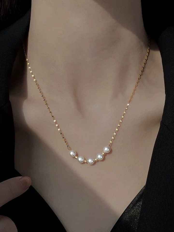 Luminescent Pearls Sparkle Chain Necklace