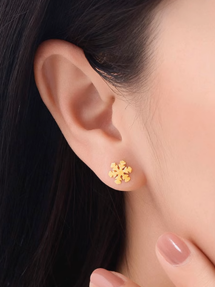 Mini Snowflake Stud Earrings