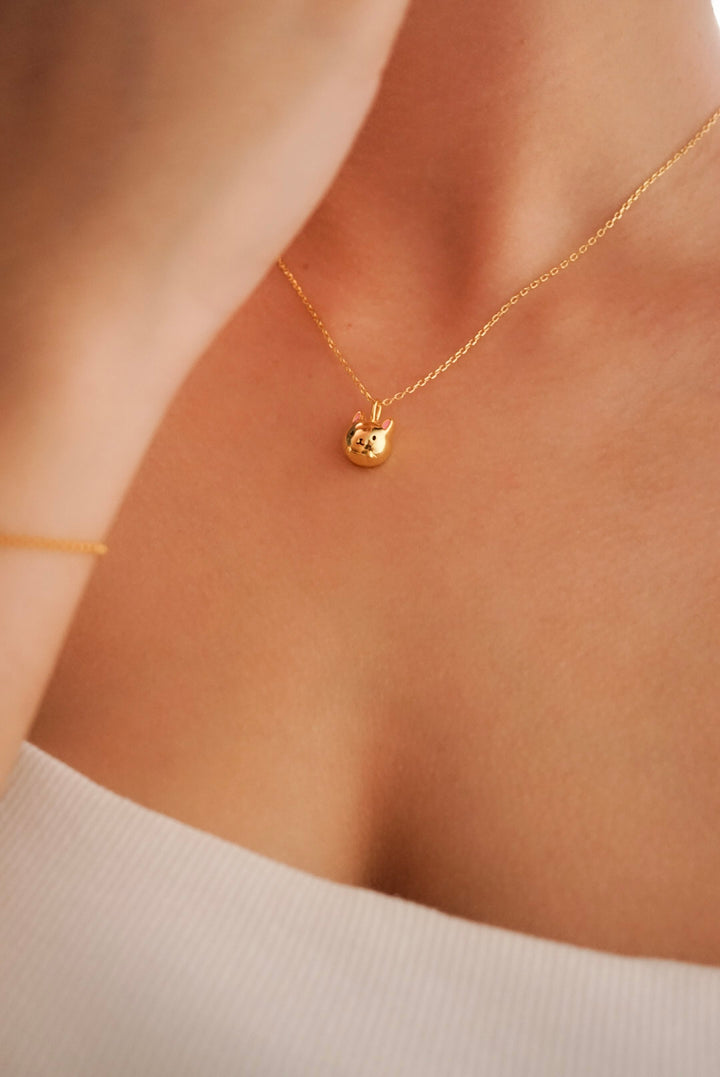 POPPY Rabbit Sterling Silver Necklace - Minimalist Lab