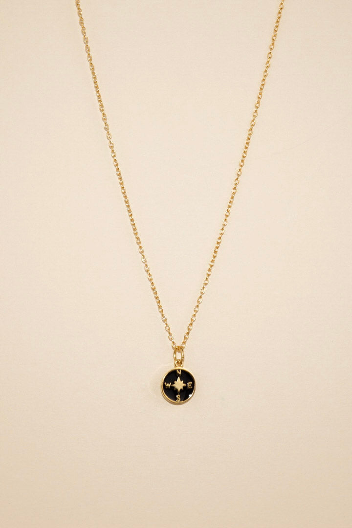 Gold compass necklace