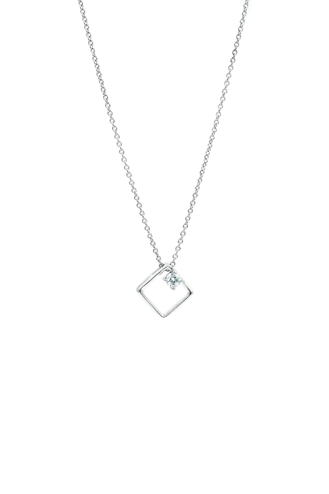 HERMIA Square Geometric Sterling Silver Necklace