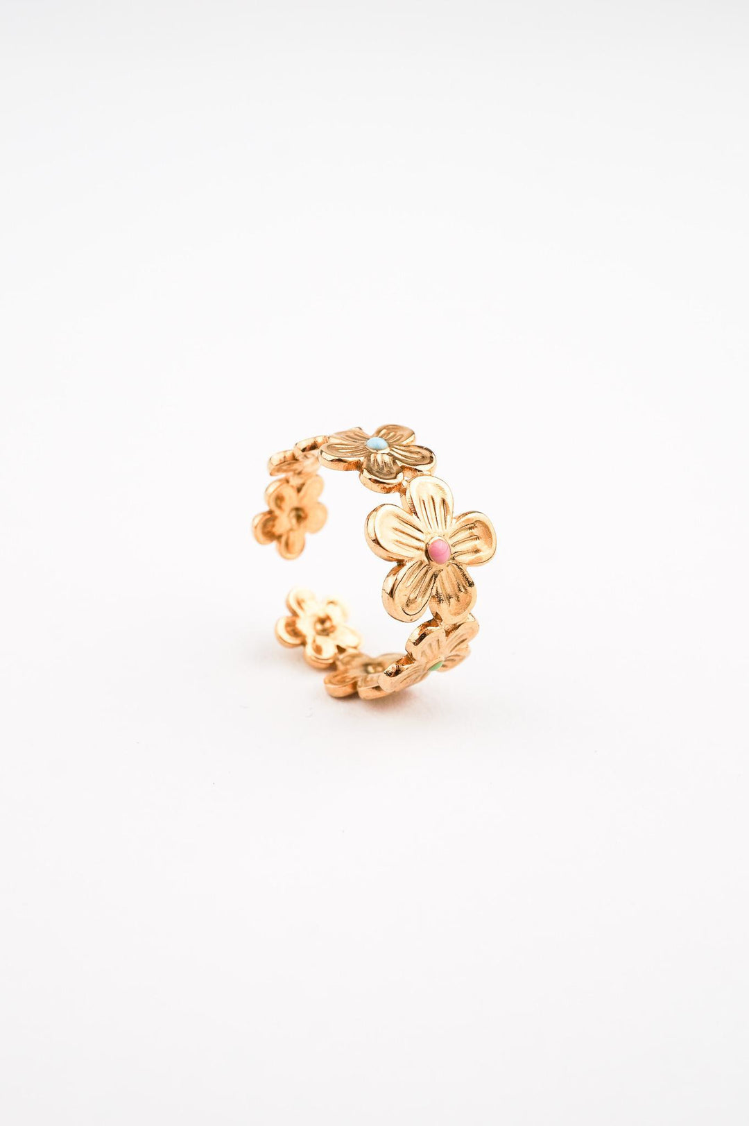 Golden Flowers Wrap Ring