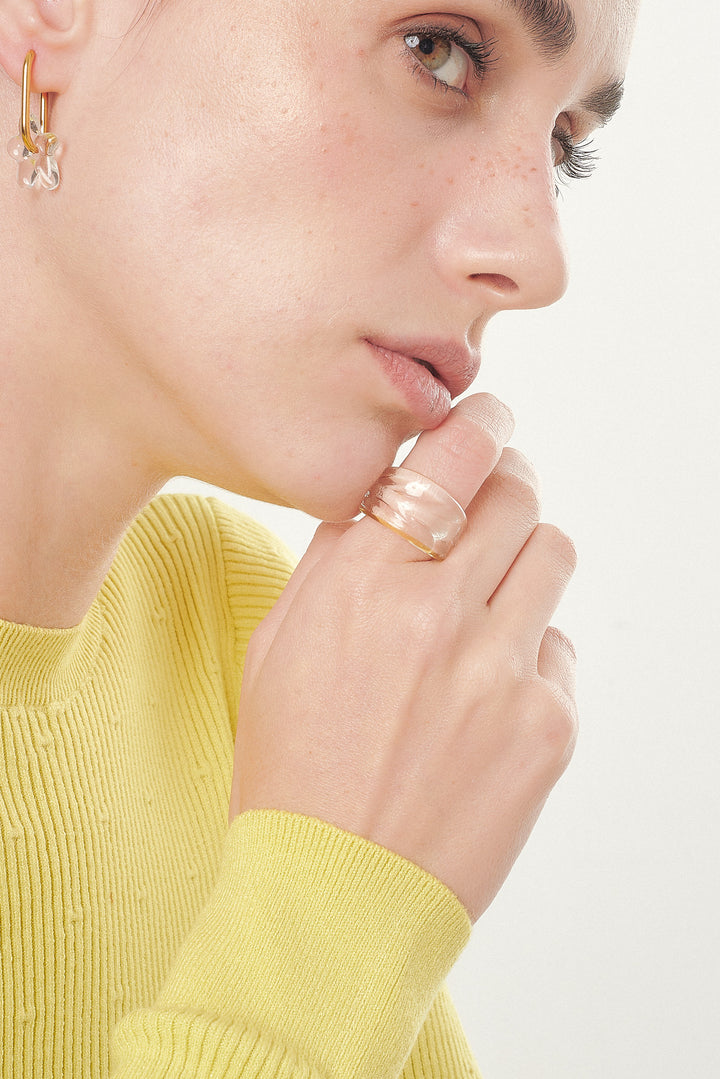 Textured Coloured Glass Ring