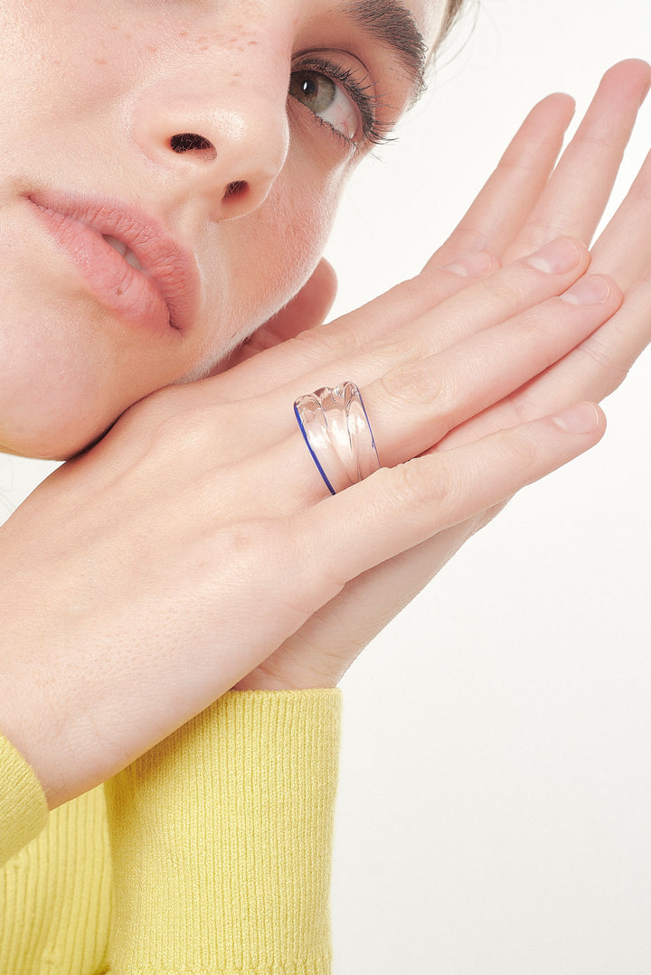 Textured Coloured Glass Ring