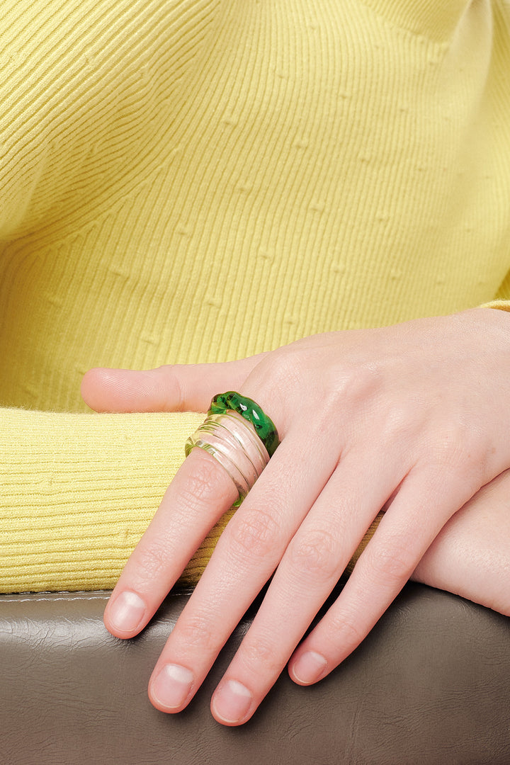 Textured Coloured Glass Ring