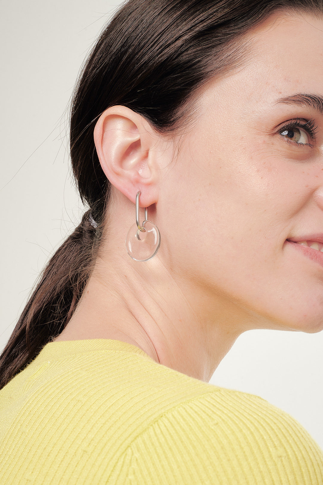 Sphere Oval Hoop Earrings