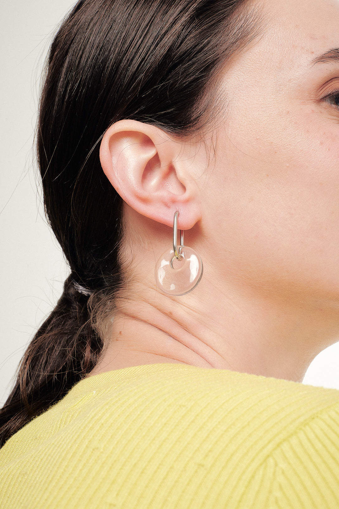 Sphere Oval Hoop Earrings