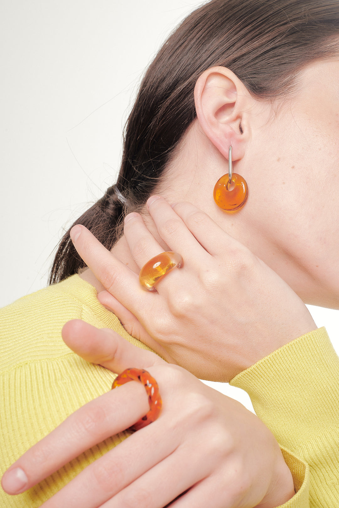 Mixed Coloured Round Glass Ring