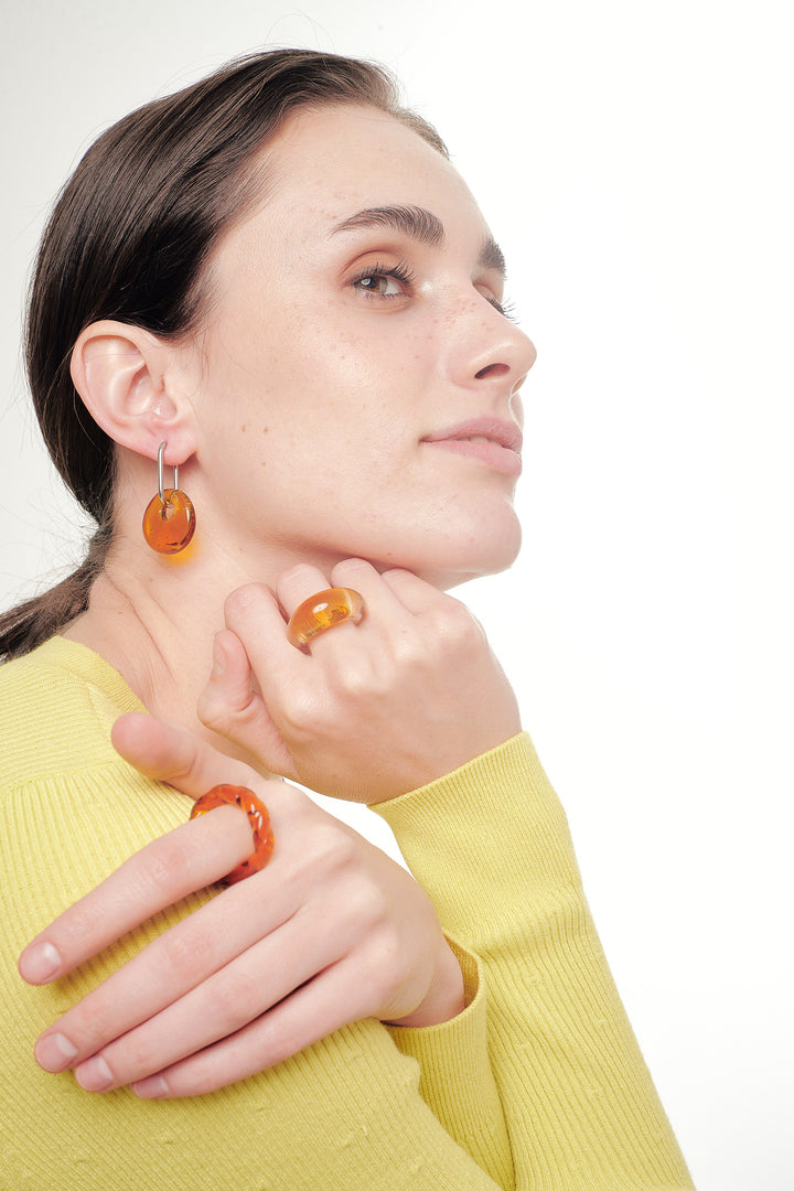 Mixed Coloured Round Glass Ring