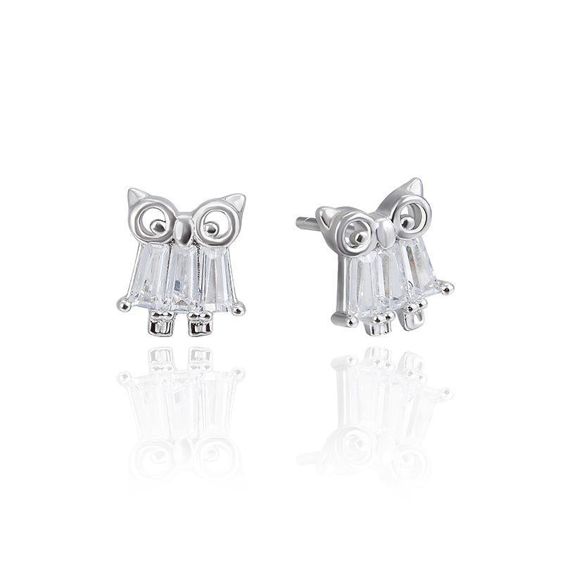 Owl Sterling Silver Ear Studs - Minimalist Lab