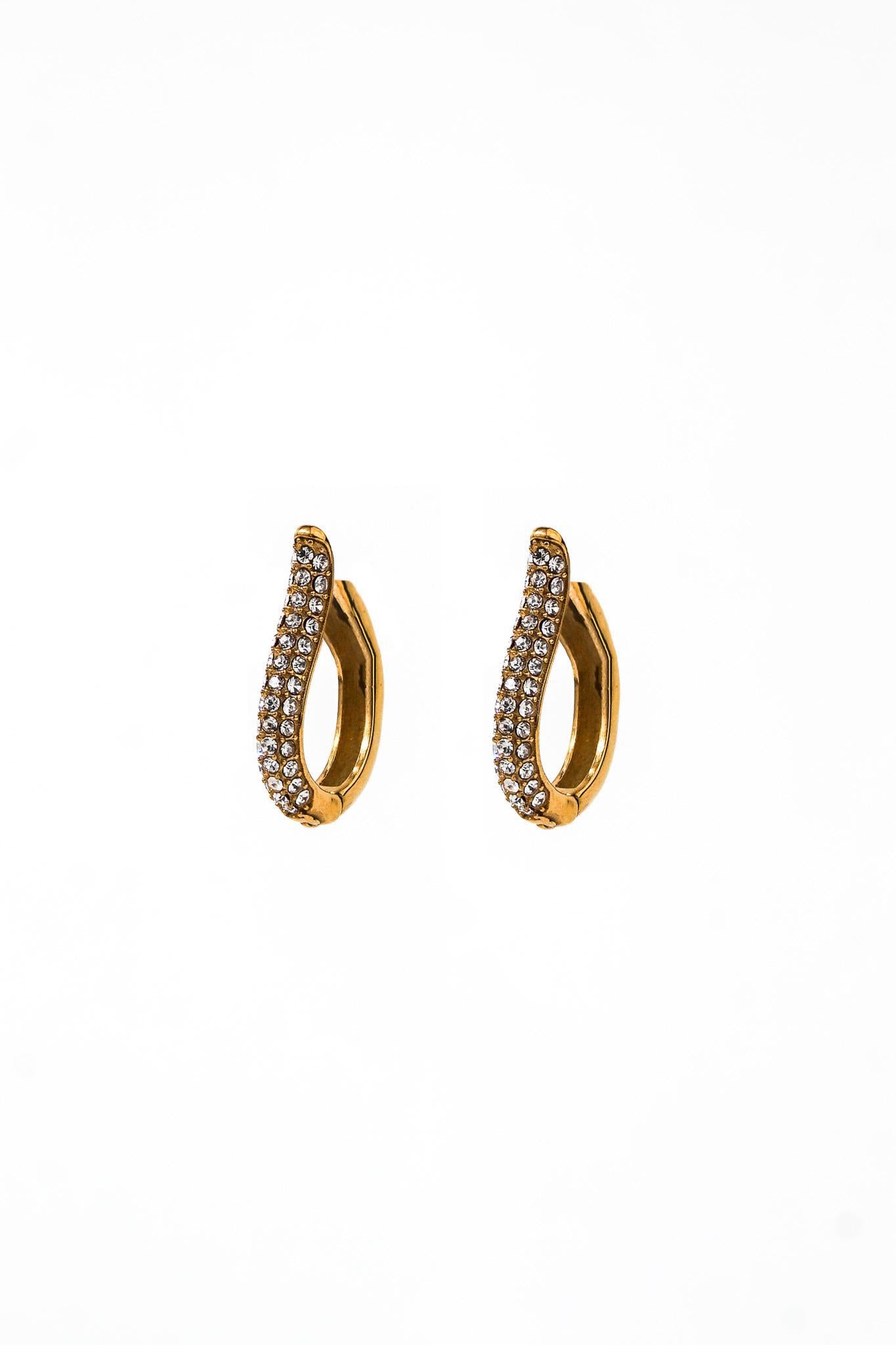 Curved U-Shaped Diamonds Hoop Earrings – Minimalist Lab